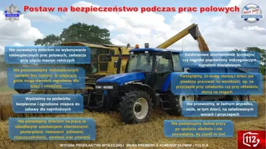 Ciągnik na drodze może stać się zagrożeniem. Policja z Płocka ostrzega